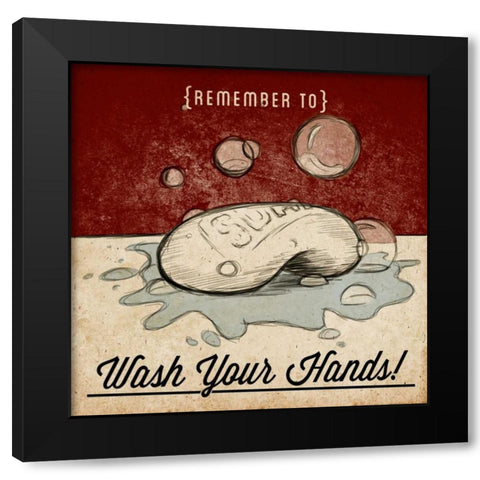 Brush Your Teeth Black Modern Wood Framed Art Print by SD Graphics Studio