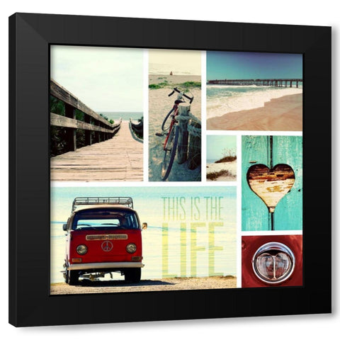 Beach Life I Black Modern Wood Framed Art Print by Peck, Gail