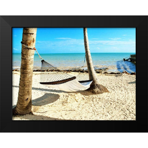 Under the Palms (24x18) Black Modern Wood Framed Art Print by Peck, Gail