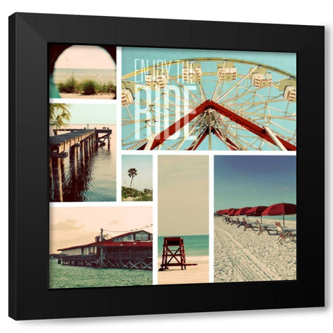Beach Life II Black Modern Wood Framed Art Print by Peck, Gail