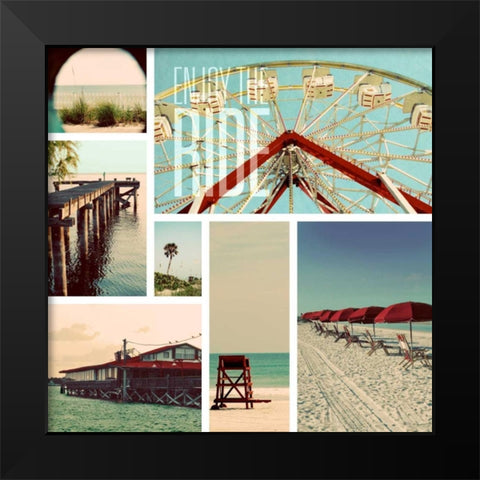 Beach Life II Black Modern Wood Framed Art Print by Peck, Gail