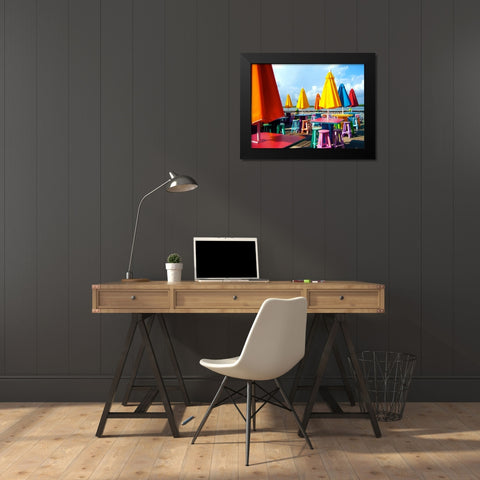 Coast Cafe Black Modern Wood Framed Art Print by Peck, Gail