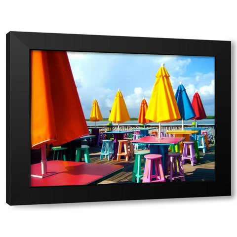 Coast Cafe Black Modern Wood Framed Art Print with Double Matting by Peck, Gail