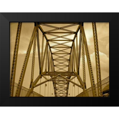 New York Bridge II Black Modern Wood Framed Art Print by Rodriguez, Jairo