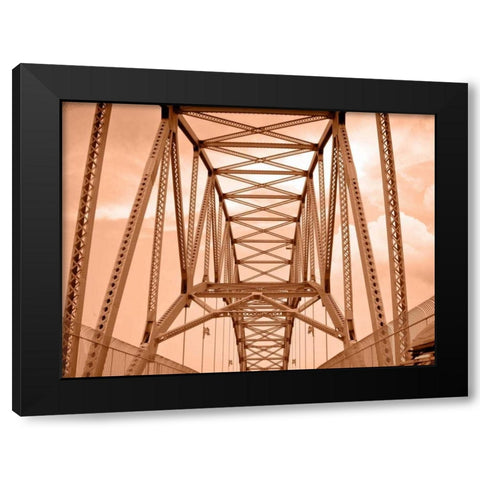 Sepia Bridge Black Modern Wood Framed Art Print with Double Matting by Rodriguez, Jairo
