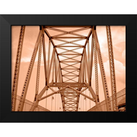 Sepia Bridge Black Modern Wood Framed Art Print by Rodriguez, Jairo