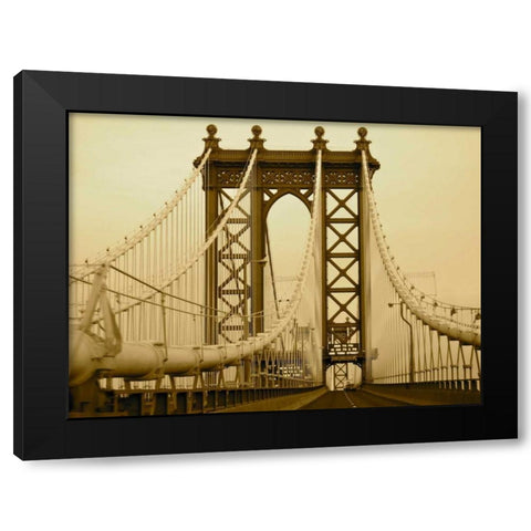 New York Bridge I Black Modern Wood Framed Art Print with Double Matting by Rodriguez, Jairo