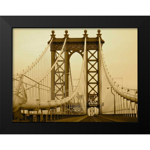 New York Bridge I Black Modern Wood Framed Art Print by Rodriguez, Jairo