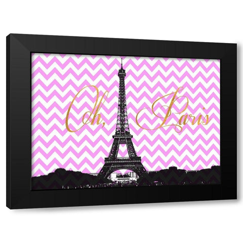 Oh Paris Black Modern Wood Framed Art Print with Double Matting by Navas, Emily