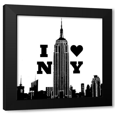 I Heart NY Black Modern Wood Framed Art Print with Double Matting by Navas, Emily