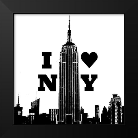 I Heart NY Black Modern Wood Framed Art Print by Navas, Emily