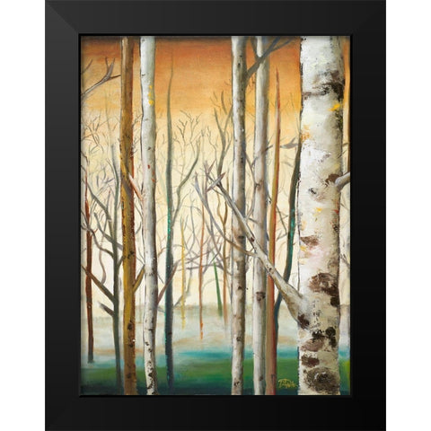 Gold Birch Forest II Black Modern Wood Framed Art Print by Pinto, Patricia
