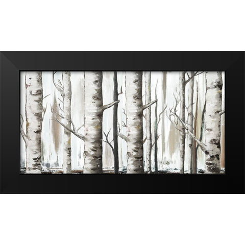 White Birch Forest Black Modern Wood Framed Art Print by Pinto, Patricia