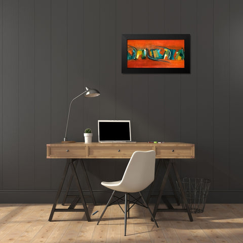 Orange Rhythm Black Modern Wood Framed Art Print by Loreth, Lanie