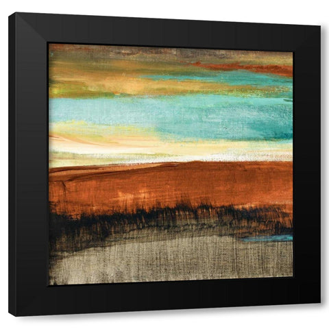 Rustic Sea Square I Black Modern Wood Framed Art Print with Double Matting by Loreth, Lanie