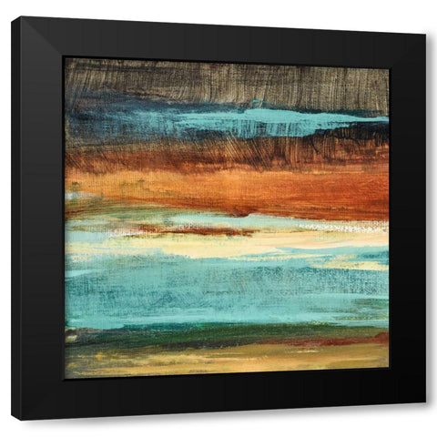 Rustic Sea Square II Black Modern Wood Framed Art Print with Double Matting by Loreth, Lanie