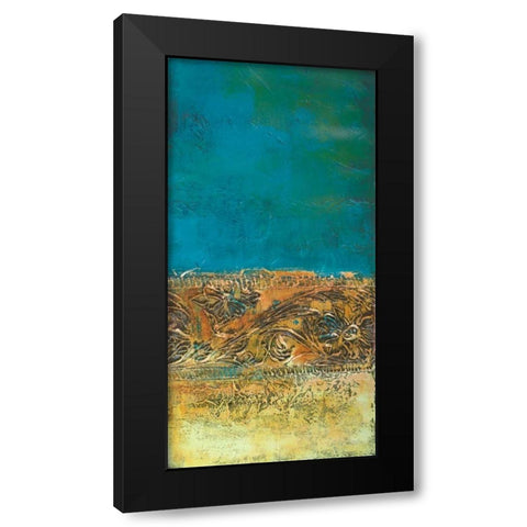 Rustic Frieze on Teal I Black Modern Wood Framed Art Print with Double Matting by Loreth, Lanie