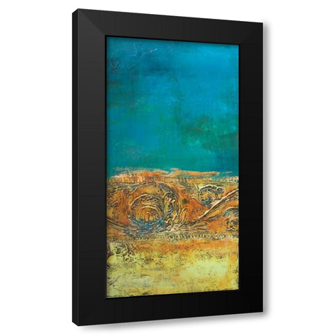 Rustic Frieze on Teal II Black Modern Wood Framed Art Print with Double Matting by Loreth, Lanie