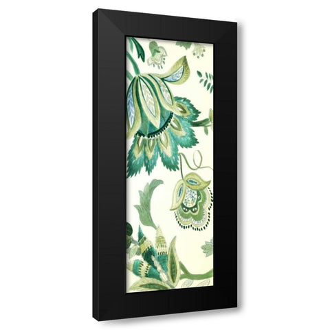 Green Capri Floral I Black Modern Wood Framed Art Print with Double Matting by Loreth, Lanie