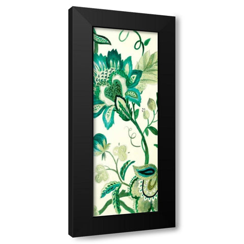 Green Capri Floral II Black Modern Wood Framed Art Print with Double Matting by Loreth, Lanie