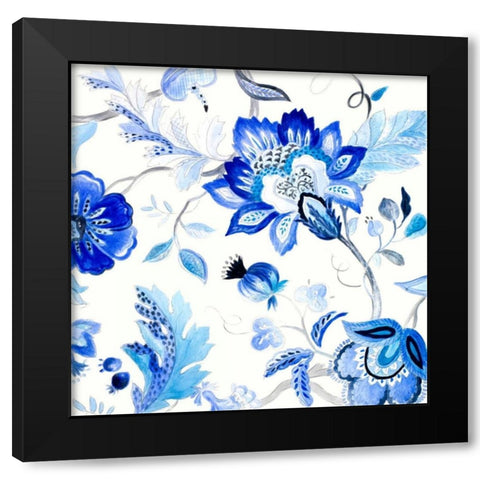 Capri Floral II Black Modern Wood Framed Art Print by Loreth, Lanie