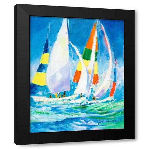 Come Sail Away Black Modern Wood Framed Art Print by Slivka, Jane