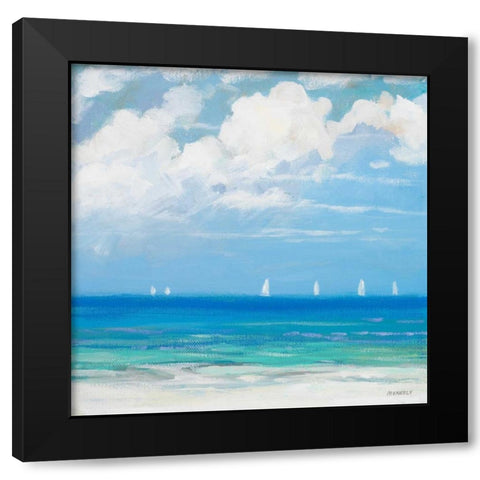 Seaside II Black Modern Wood Framed Art Print with Double Matting by Meneely, Dan