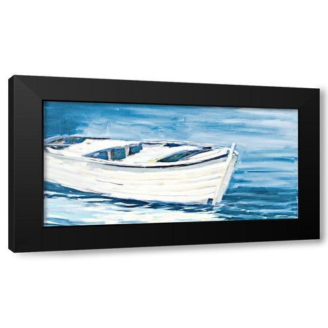Shoreside Boat Black Modern Wood Framed Art Print with Double Matting by Slivka, Jane