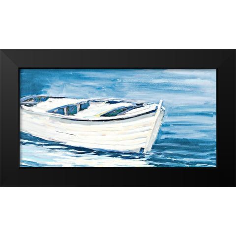 Shoreside Boat Black Modern Wood Framed Art Print by Slivka, Jane