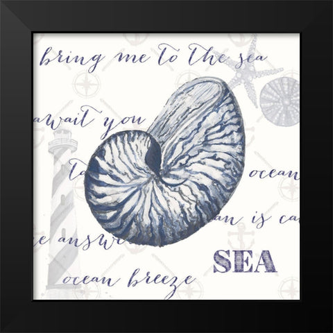 Indigo Ocean Treasures II Black Modern Wood Framed Art Print by Ritter, Gina