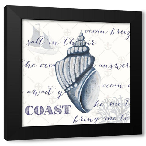 Indigo Ocean Treasures III Black Modern Wood Framed Art Print with Double Matting by Ritter, Gina