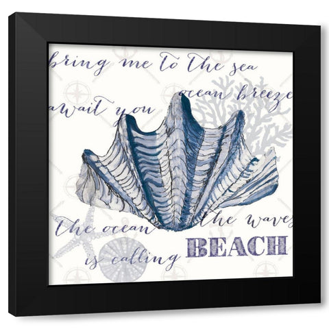 Indigo Ocean Treasures IV Black Modern Wood Framed Art Print with Double Matting by Ritter, Gina
