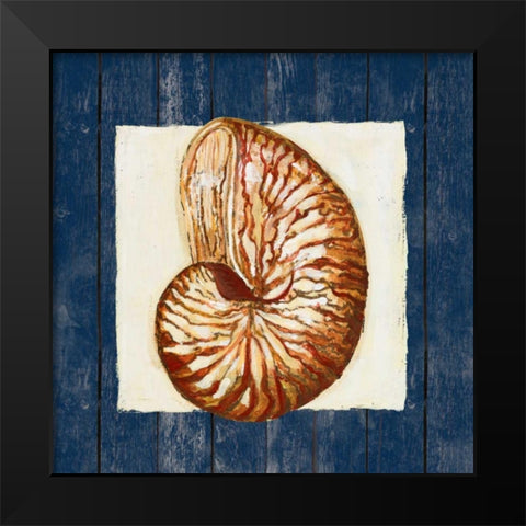 Nautical Shell Black Modern Wood Framed Art Print by Ritter, Gina