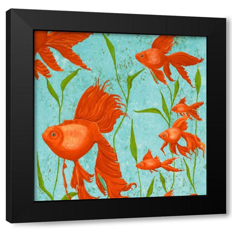 School of Fish I Black Modern Wood Framed Art Print with Double Matting by Ritter, Gina
