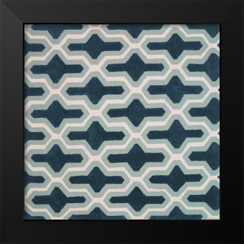 Blue Lattice Pattern I Black Modern Wood Framed Art Print by Loreth, Lanie
