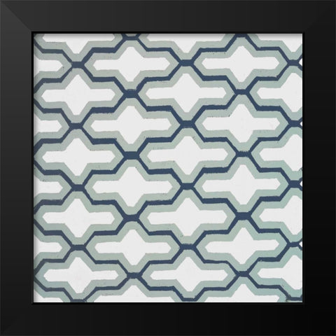 Blue Lattice Pattern II Black Modern Wood Framed Art Print by Loreth, Lanie