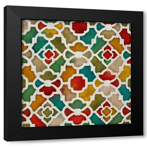 Color Burst Lattice II Black Modern Wood Framed Art Print with Double Matting by Loreth, Lanie