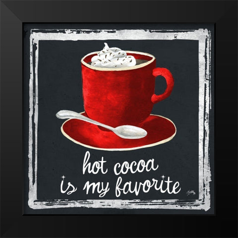 Whimsical Hot Cocoa Holiday I Black Modern Wood Framed Art Print by Medley, Elizabeth