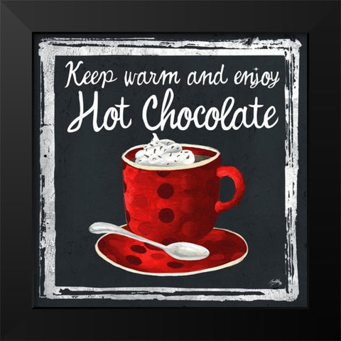 Whimsical Hot Cocoa Holiday III Black Modern Wood Framed Art Print by Medley, Elizabeth