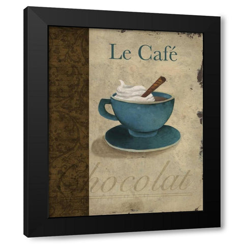 Le Cafe Black Modern Wood Framed Art Print with Double Matting by Medley, Elizabeth