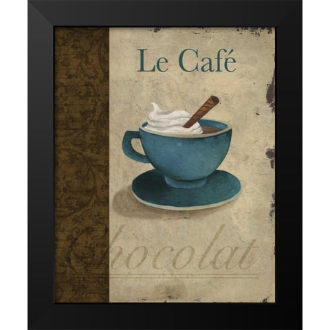 Le Cafe Black Modern Wood Framed Art Print by Medley, Elizabeth