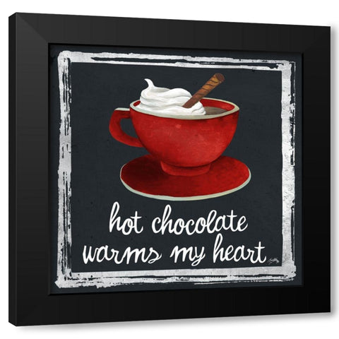 Whimsical Hot Cocoa Holiday II Black Modern Wood Framed Art Print by Medley, Elizabeth