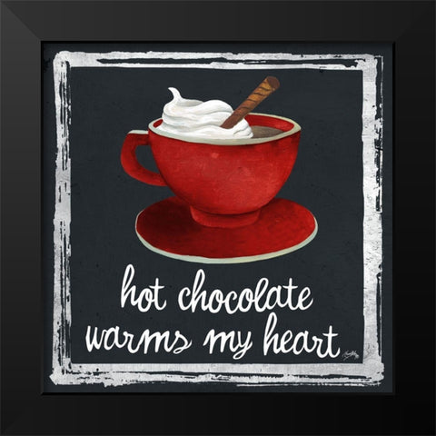 Whimsical Hot Cocoa Holiday II Black Modern Wood Framed Art Print by Medley, Elizabeth