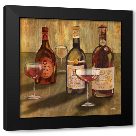 Bottle of Wine II Black Modern Wood Framed Art Print with Double Matting by Medley, Elizabeth