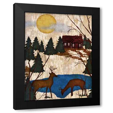 Cabin in the Woods I Black Modern Wood Framed Art Print with Double Matting by Biscardi, Nicholas