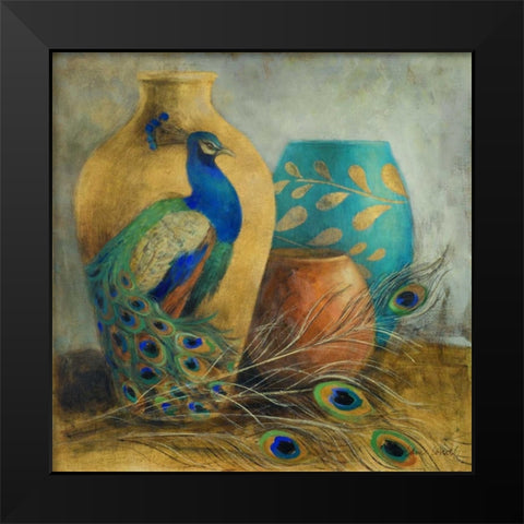 Peacock Vessels I Black Modern Wood Framed Art Print by Loreth, Lanie