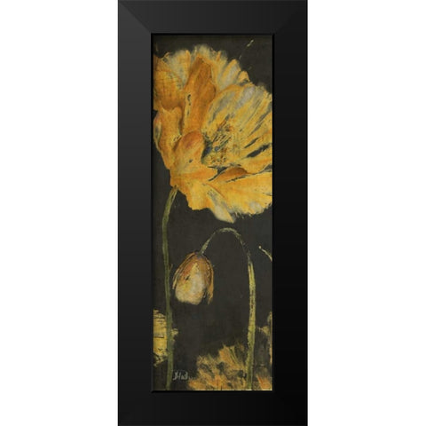 Poppy Garden Panel I Black Modern Wood Framed Art Print by Pinto, Patricia