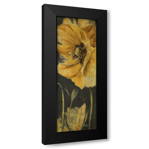 Poppy Garden Panel II Black Modern Wood Framed Art Print by Pinto, Patricia