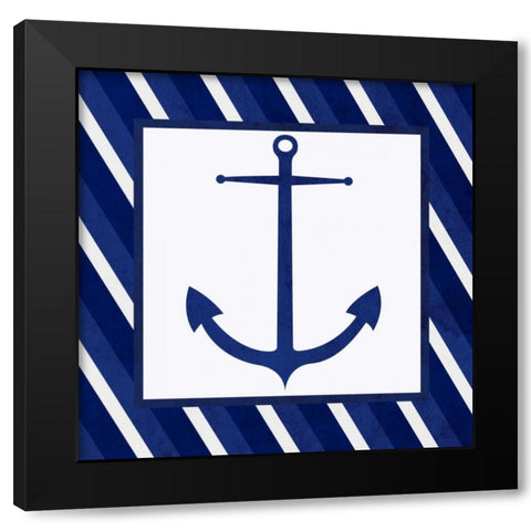 Boxed Anchor Black Modern Wood Framed Art Print by SD Graphics Studio