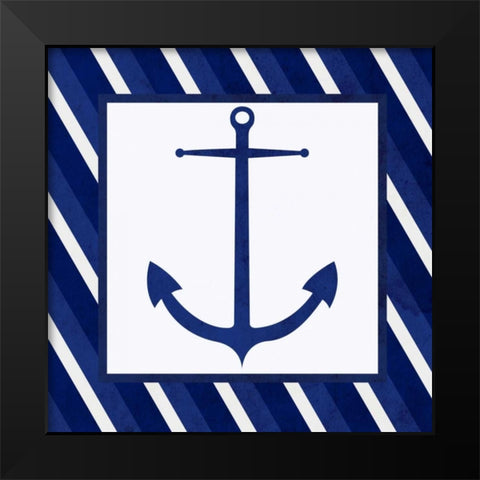Boxed Anchor Black Modern Wood Framed Art Print by SD Graphics Studio